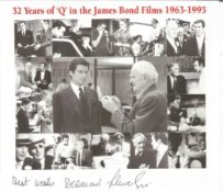 Desmond Llewelyn signed 7x6 James Bond black and white montage photo. Welsh actor, best known for