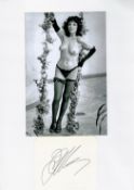 Joan Collins 12x8 signature piece includes signed album page and a black and white glamour photo