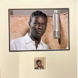 NAT KING COLE, 1919-1965, Singer 16x15 Mounted Picture signed by Nat King Cole mounted with Photo.