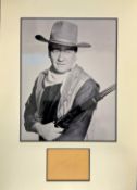 John Wayne 20x15 approx mounted signature piece includes signed album page and a fantastic black and