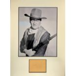 John Wayne 20x15 approx mounted signature piece includes signed album page and a fantastic black and