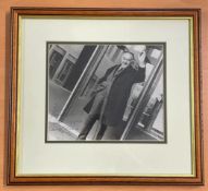Edward G Robinson signed 13x12 overall mounted and framed black and white photo. Romanian-born