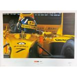 Motor Racing Damon Hill signed 30x25 print titled Farewell from a Champion limited in edition 316/