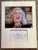 Billy Connolly 16x12 approx mounted signature includes signed album page and a superb colour photo