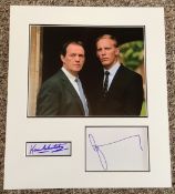 Kevin Whately and Laurence Fox 14x12 approx Lewis mounted signature piece includes two signed