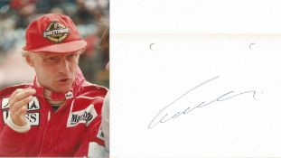 Niki Lauda signature piece includes signed 6x4 white card and 5x3 colour photo. Good condition.