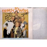 Fawlty Towers multi signed BBC Record Sleeve signatures include John Cleese, Connie Booth, Andrew