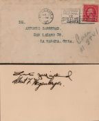 Albert Francis Hegenberger signed 5x3 card complete with original envelope. Albert Francis