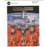 Space Shuttle Mission STS-110 multi signed colour photo signed by crew members Michael Bloomfield,