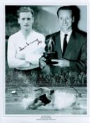 Sir Tom Finney signed two 16x12 superb black and white photos featuring the England and Preston