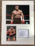 Iron Mike Tyson 17x13 approx mounted signature piece includes signed album page and two fantastic