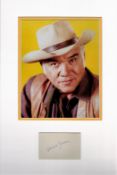 Lorne Greene, 1915-1987, Bonanza Actor 12x17 Mounted Album Page Signed By Lorne Greene With A Photo.