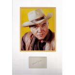 Lorne Greene, 1915-1987, Bonanza Actor 12x17 Mounted Album Page Signed By Lorne Greene With A Photo.