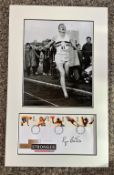 Roger Bannister 16x10 approx mounted signature piece includes signed Swifter Higher Stronger FDC