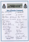 WWII Men of Bomber Command multisigned 6x8 bookplate 22 veteran signatures includes W/O Phil
