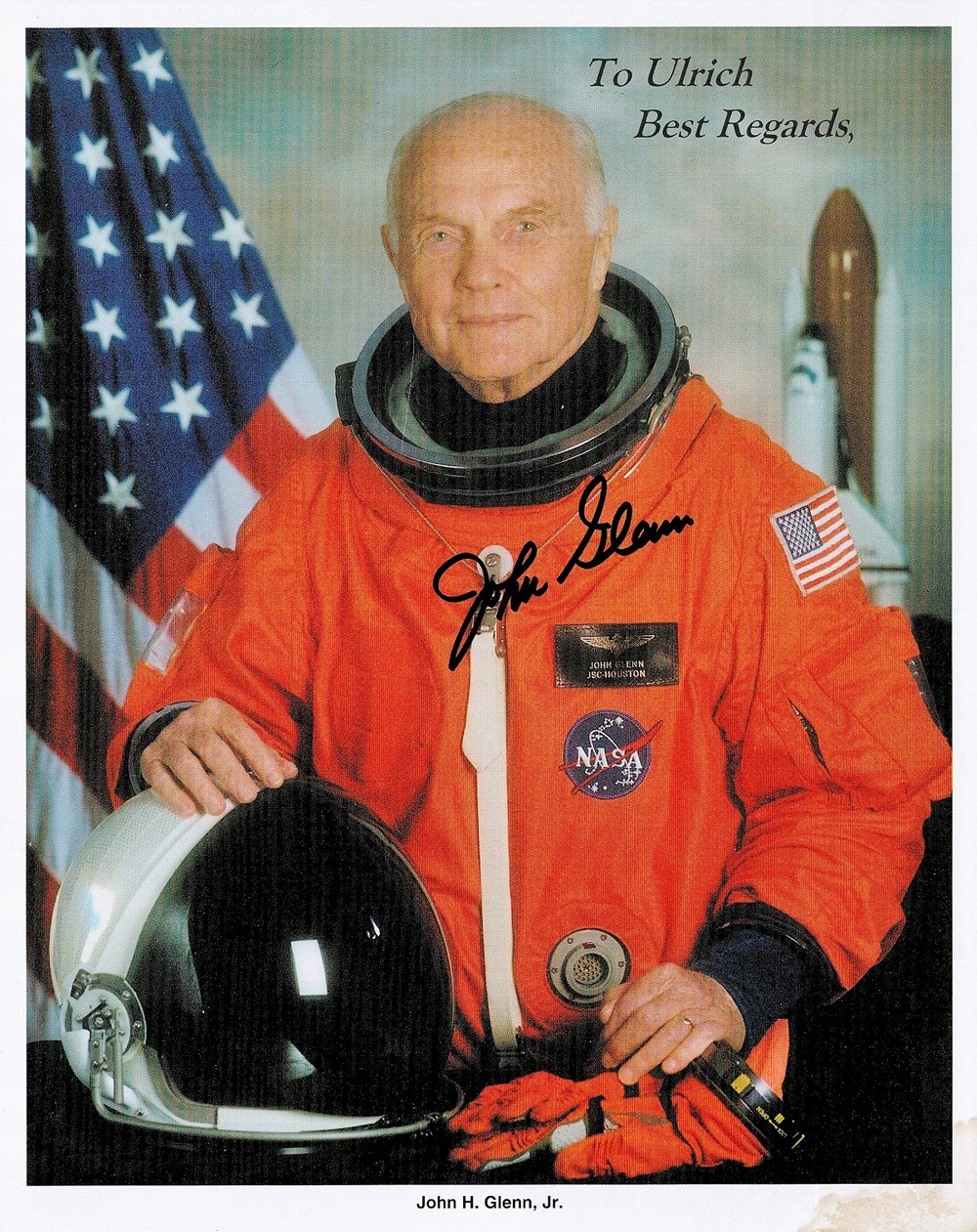 John H Glenn signed 10x8 NASA colour photo. John Herschel Glenn Jr., July 18, 1921 - December 8,