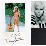 Nancy Sinatra signed 12x8 signature piece includes a signed album page and a colour photo both fixed