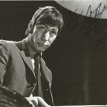Charlie Watts signed 12x8 B/W photo. Charlie Watts is best known as the drummer for the Rolling