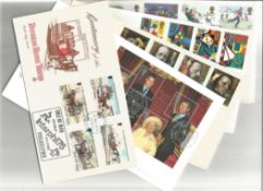 Assorted collection. Contains postcards, FDC's, Singapore stamp catalogue, 3 German newspapers