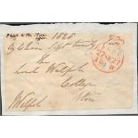 GB free font. 27/9/27 1828. Red postmark pre issue of postage stamp. Good condition. We combine