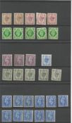 6 stockcards of GB - GVI definitive stamps. Good condition. We combine postage on multiple winning