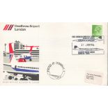 1st scheduled commercial flight of British Airways Concorde GB cover. 21/1/76 posted at terminal