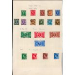 GV and EVIII stamps on loose album page. 19 stamps included. Cat value £30. Good condition. We