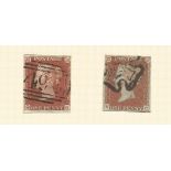 GB 1d brown imp stamps. 2 included. Good postmarks one is the Maltese cross. Good condition. We