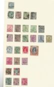 Assorted stamp collection on 7 loose album pages. Includes Ceylon, Indore, British Honduras and