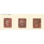 3 GB 1d red stamps. Good condition. We combine postage on multiple winning lots and can ship