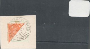 Guernsey 5/1/41. GB stamp 2d. Bisected to pay 1d postage. Good condition. We combine postage on