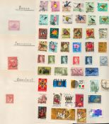 BCW stamp collection over 8 loose album pages. Includes Australia, NSW, Queensland, Tasmania,