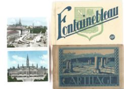 Postcard collection. Mainly in small booklet/folders. Includes Vienna, Brussels, Salzburg,