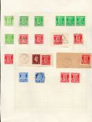 Guernsey stamps on 1 loose album page. 1941 issues mint and used. 19 stamps. Good condition. We