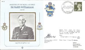 A Marshal Of The Air Force Sir Keith Williamson Commemorative Cover. Signed by Group Captain J H