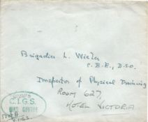Montgomery of Alamein initialled M of A CIGS envelope and addressed in his hand. Vintage envelope