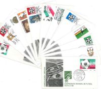 Football, Worldwide Collection featuring FDCs, postage stamps and a DVD. Including 57 Campeonato