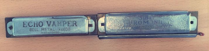 Vintage Harmonica collection. 2 vintage instruments including Echo Vamper made in Germany and a