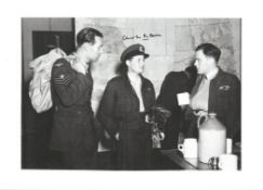 WW2 RAF Pilot Charles Patterson Hand signed 12x8 black and white photo. Photo shows Patterson in the