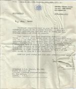 WW2 and Great War Gen Sir John Harding DSO MC typed signed note on Far East Land force flimsy
