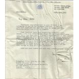 WW2 and Great War Gen Sir John Harding DSO MC typed signed note on Far East Land force flimsy