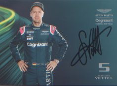 Sebastian Vettel motor racing signed postcard sized promo card.Good condition. All autographs come