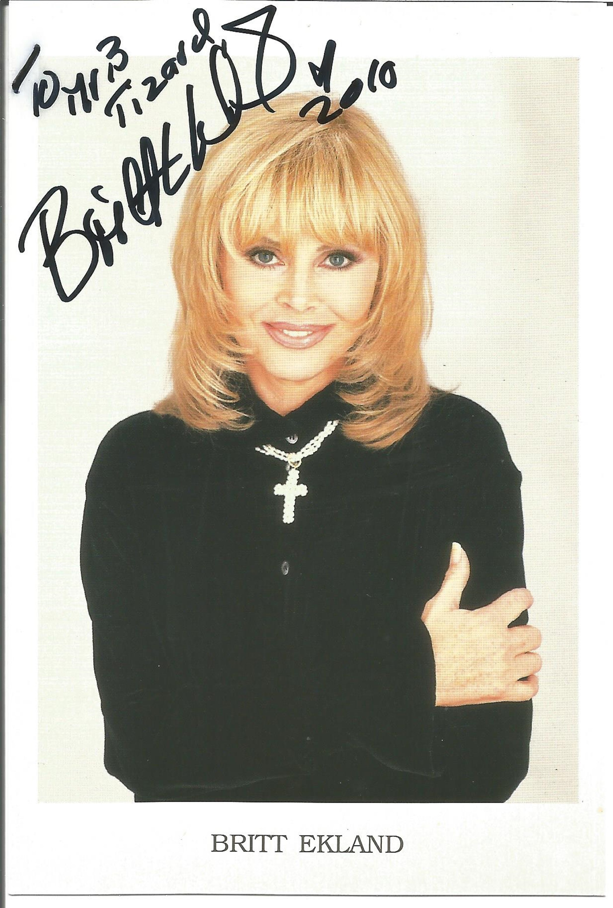 Signed 6x4 colour photo of James Bond girl Britt Ekland who starred as Mary Goodnight in the James