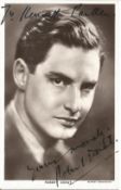 Robert Donat, a signed and dedicated 5.5x3.5 photo. Actor, best remembered for his roles in The 39