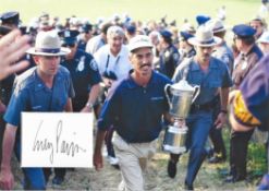Golf, Corey Pavin 12x10 signed presentation photograph, pictured with the US Open Championship