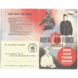 WW2 A photocopied Advert calling for RAF pilots, and different Locations to Enrol. On the page where