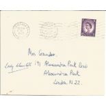 An vintage envelope addressed to a Mrs Grander of London, signed to the left of envelope by Lady