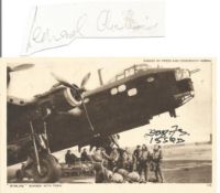 WW2 Doug Fry Hand signed 6x4 black and white photo with Leonard Cheshire Signature piece included.
