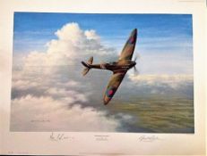 WWII, The Magic of Flight print signed by Alex Henshaw and Gerald Coulson beautifully featuring a