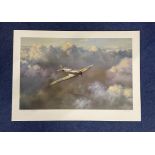 WWII, Battle of Britain, Flight of Freedom print by Roy Cross picturing a solo Spitfire in flight